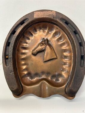 Vintage copper equestrian Gregorian ashtray made in San Clemente, CA.